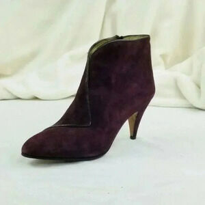 Andrea Carrona Made in Italy Burgundy Side Zip Ankle Boots Size 36 (US 6-6.5)